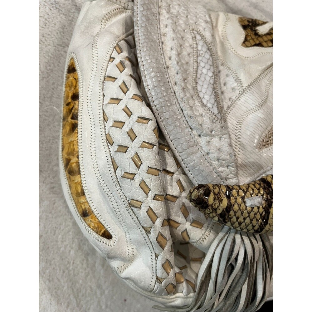 Vintage Sharif Patchwork Snake Python Skin Leathe… - image 4